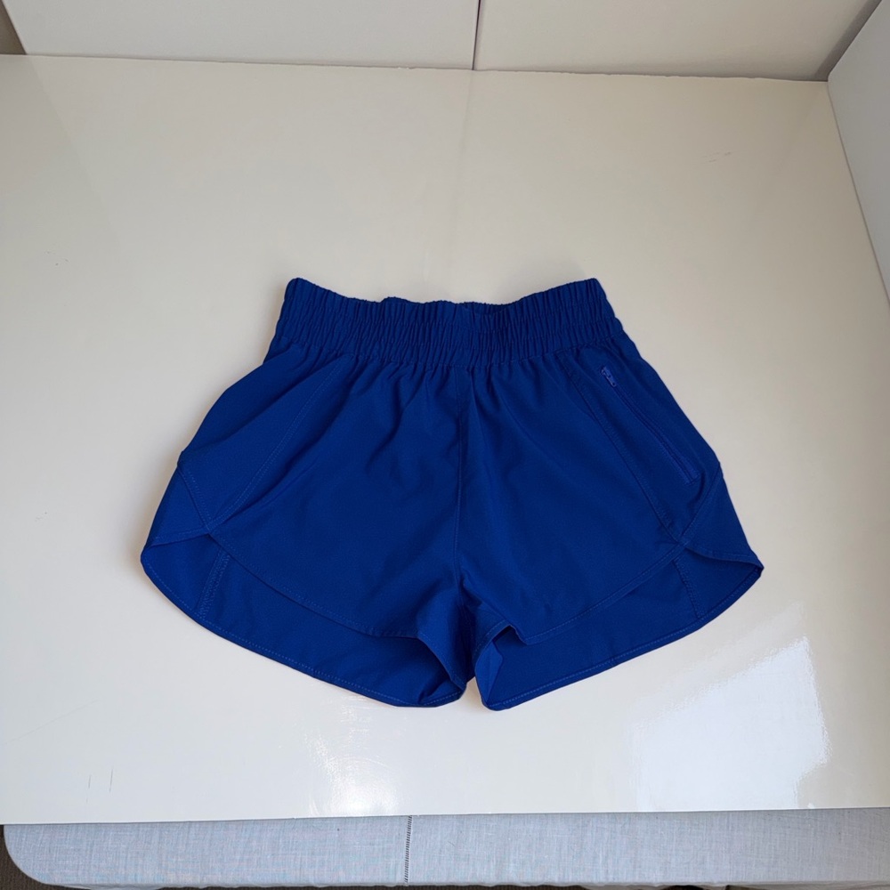 Blooming Jelly Summer Leisure High waist Running Sports Shorts Blue Small